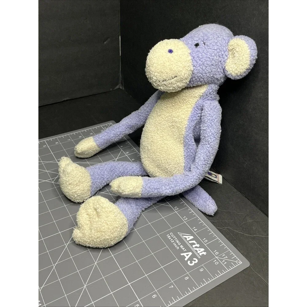 Vintage Manhattan Toy Purple Monkey Stuffed Plush Toy Fleece Beans Smile 18”